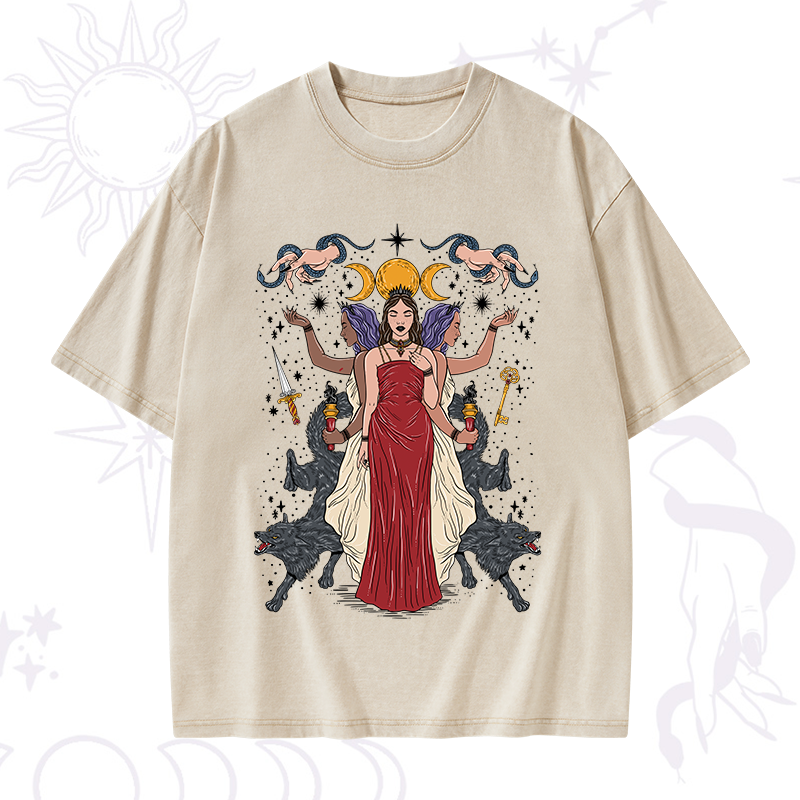 The Triple Goddess Hecate Washed T-Shirt