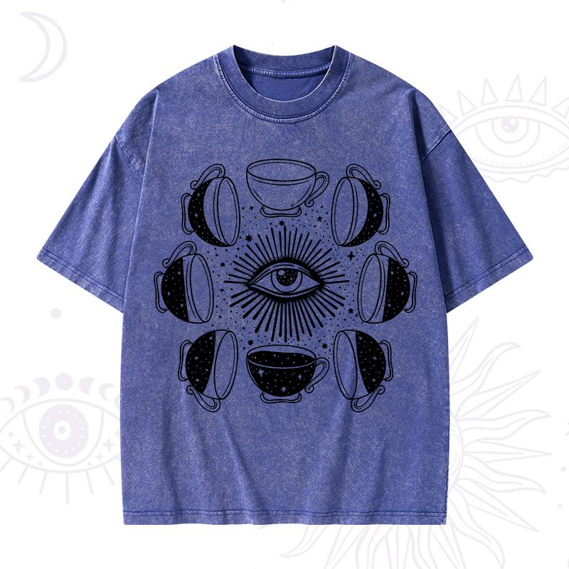 Moon Phase Coffee Washed T-Shirt