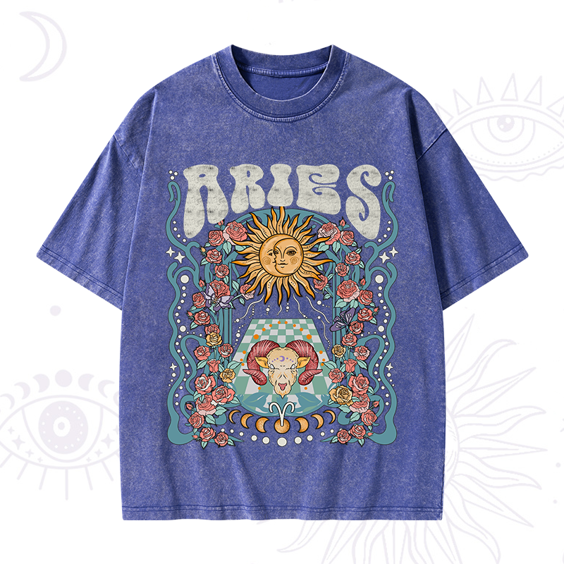 Aries Spirit Zodiac Washed T-Shirt