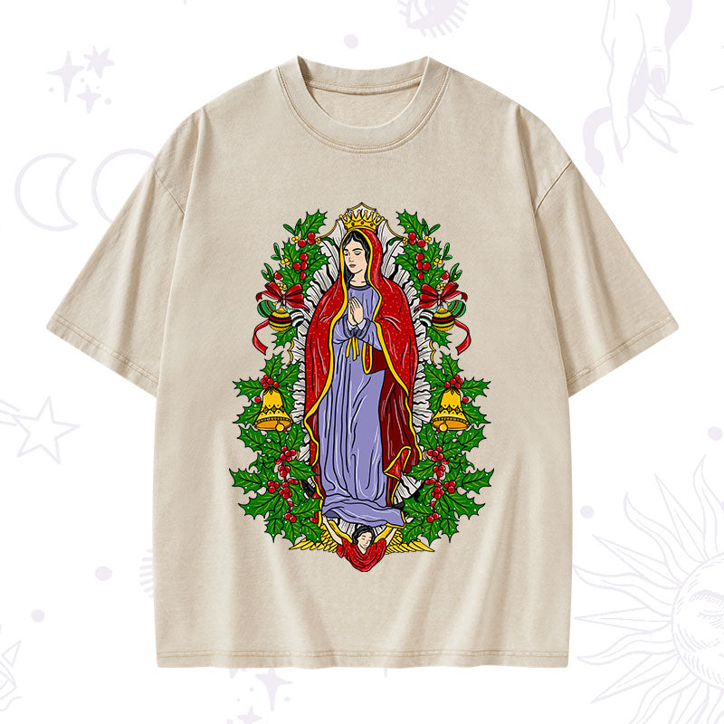 Christmas Mother Mary Washed T-Shirt