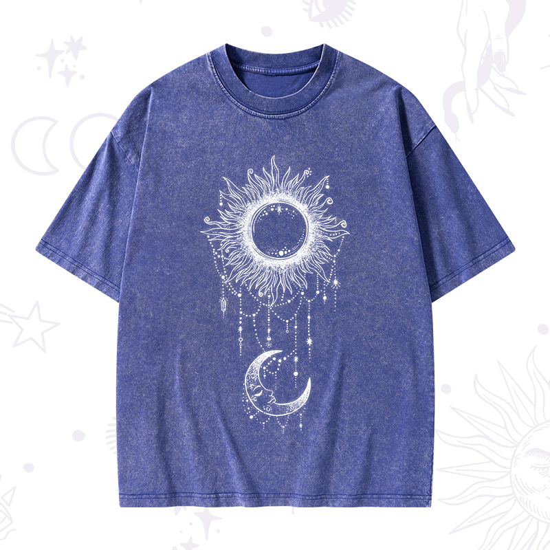 Radiance Of Sun And Moon Washed T-Shirt