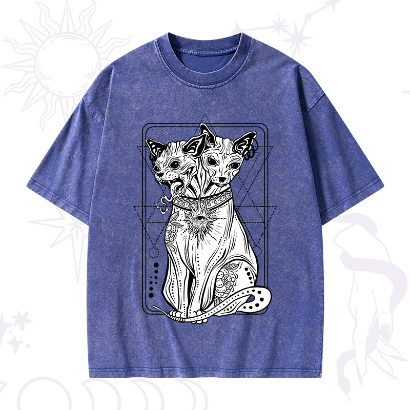 The Cat Goddess Bastet Washed T-Shirt