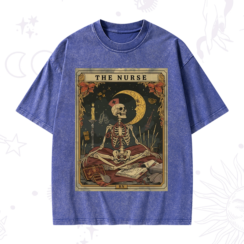 The Nurse Tarot Card Washed T-Shirt