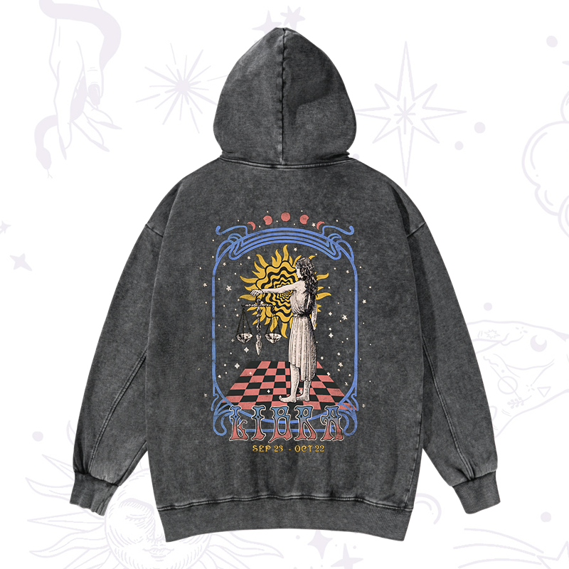 Libra Crew Zodiac Washed Hoodie