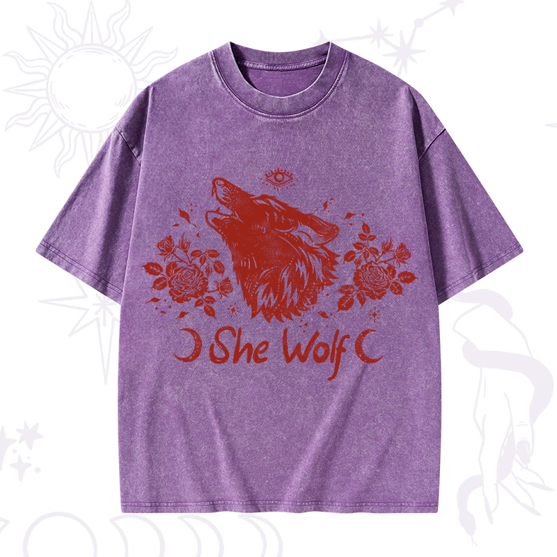 She Wolf Washed T-Shirt