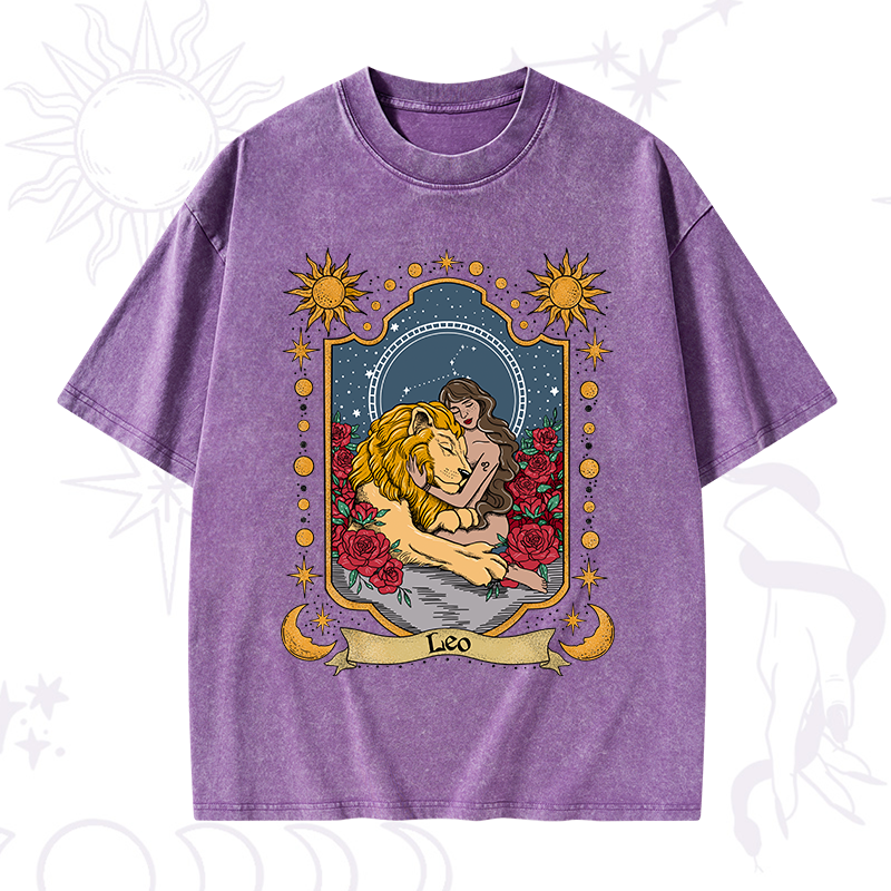 Leo Zodiac Washed T-Shirt