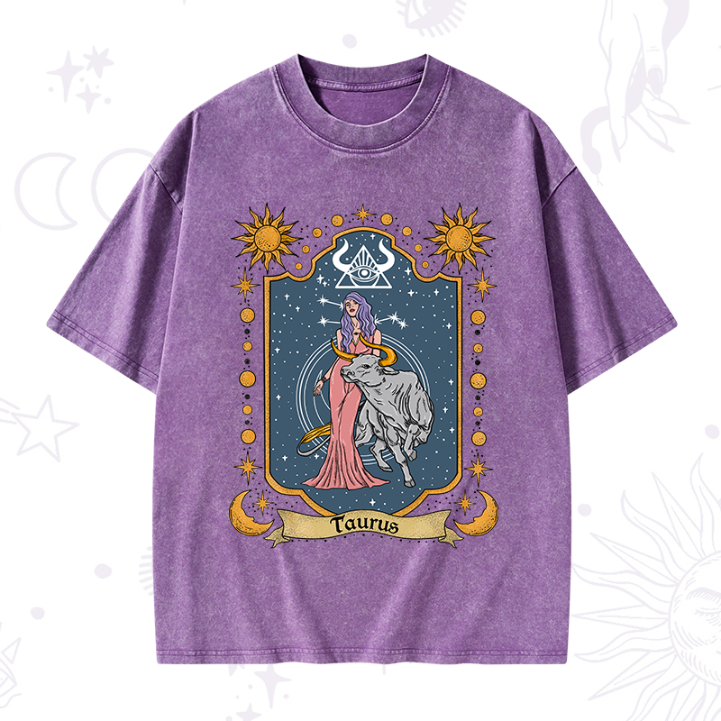 Taurus Zodiac Washed T-Shirt