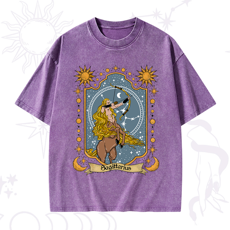 Sagittarius Zodiac Washed T-Shirt