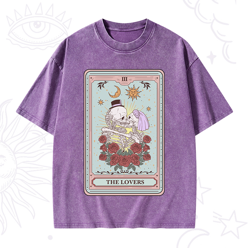 The Lovers Tarot Washed T-Shirt