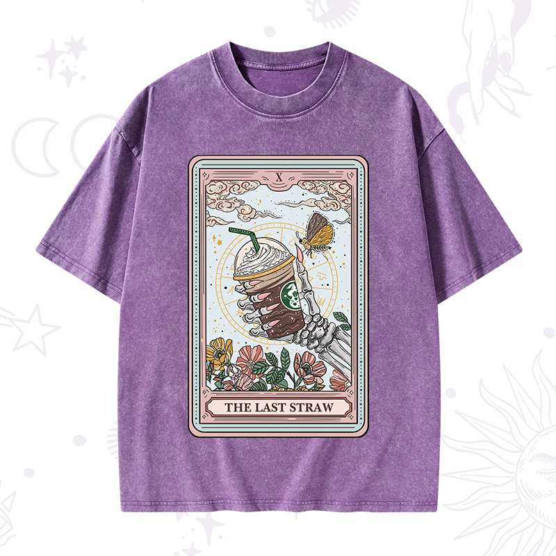 The Last Straw Tarot Washed T-Shirt