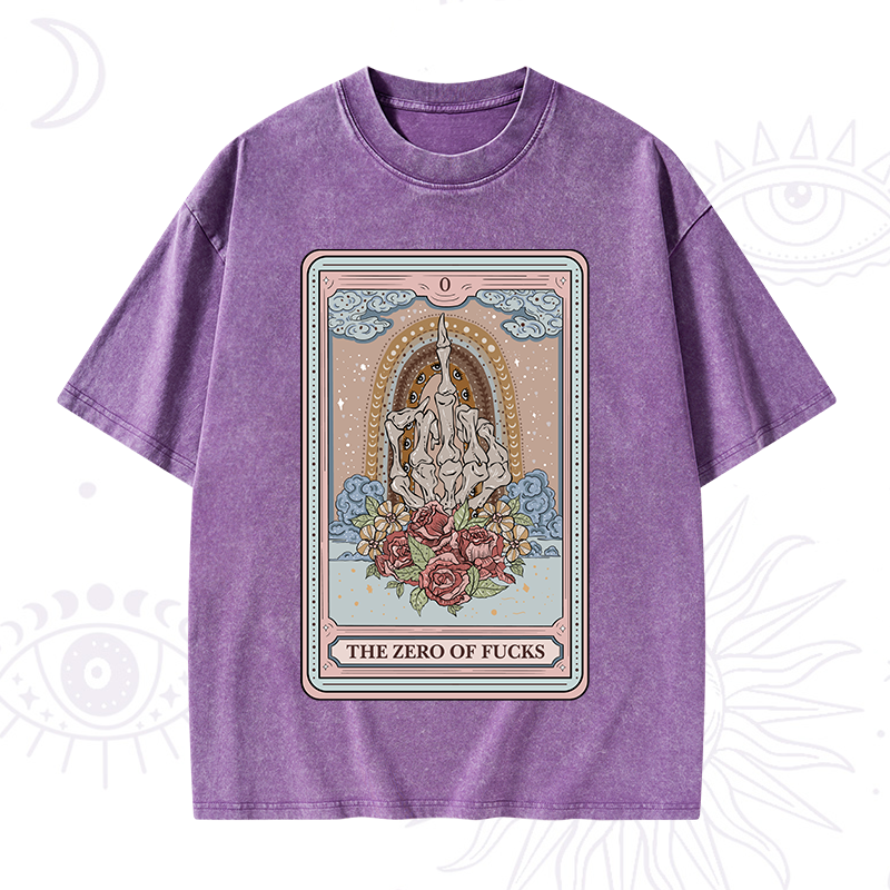 The Zero Of Fucks Tarot Washed T-Shirt