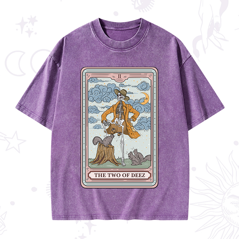 The Two Of Deez Tarot Washed T-Shirt