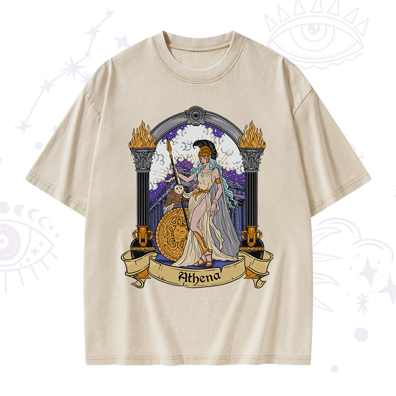 The Wise Goddess Athena Washed T-Shirt