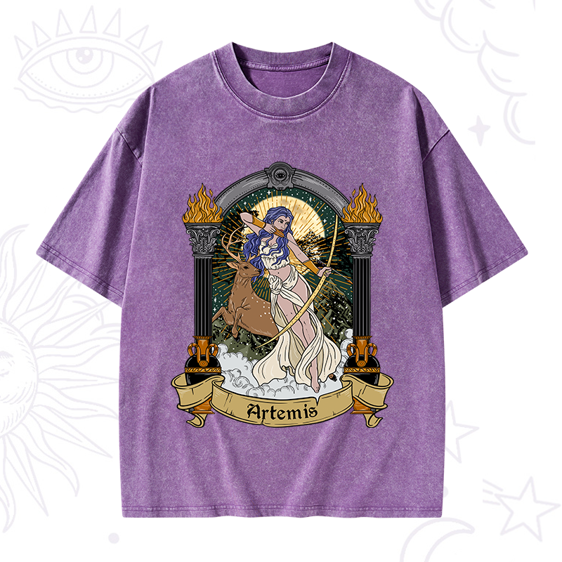 The Huntress Goddess Artemis Washed T-Shirt