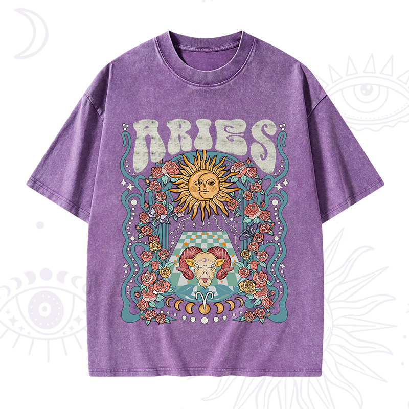 Aries Spirit Zodiac Washed T-Shirt