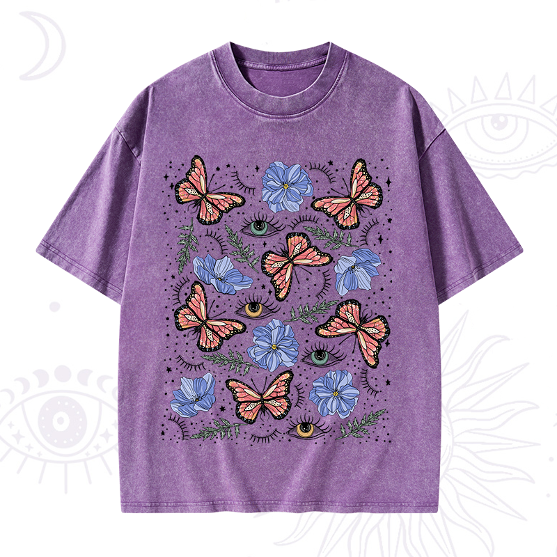 Butterfly Floral Washed T-Shirt