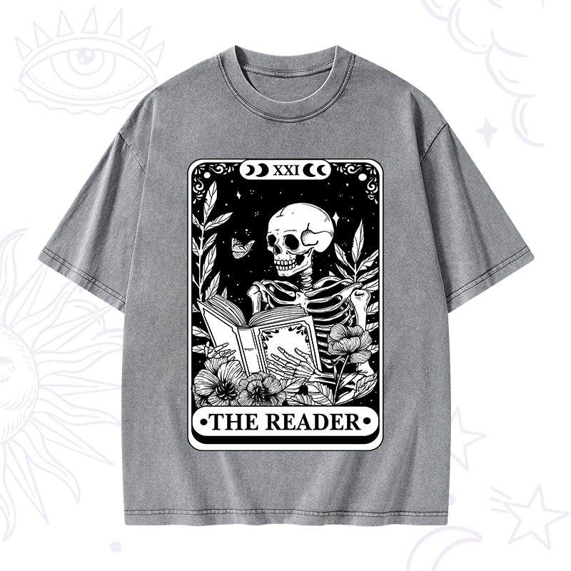 The Reader Tarot Card Washed T-Shirt