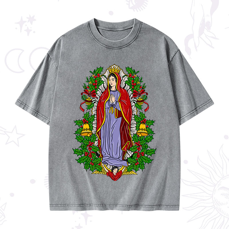 Christmas Mother Mary Washed T-Shirt