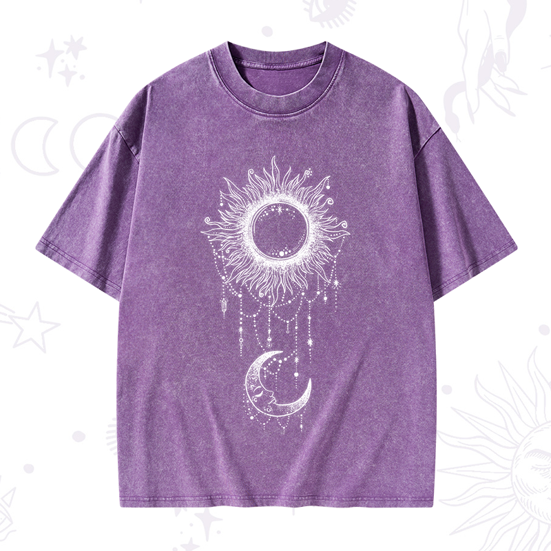 Radiance Of Sun And Moon Washed T-Shirt