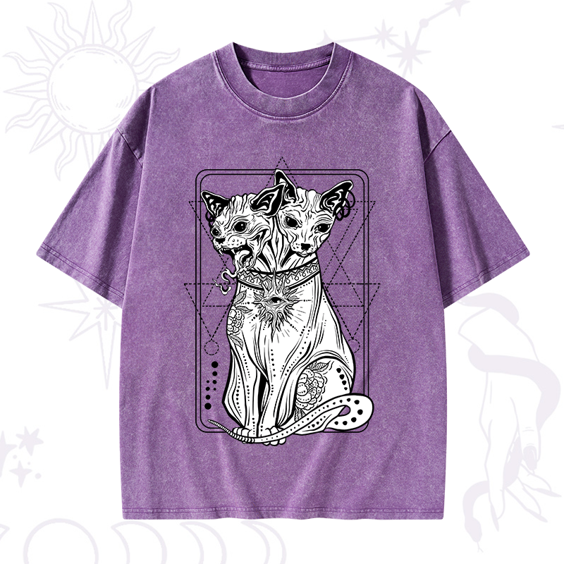 The Cat Goddess Bastet Washed T-Shirt