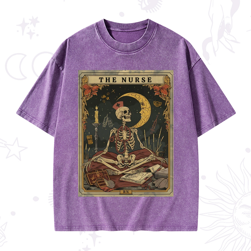 The Nurse Tarot Card Washed T-Shirt