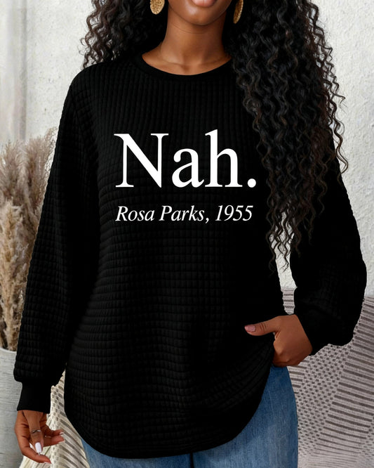 Nah Rosa Parks 1955 Waffle Crewneck Long Sleeve Sweatshirt