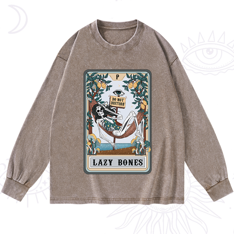 The Lazy Bones Tarot Washed Long Sleeve Shirt