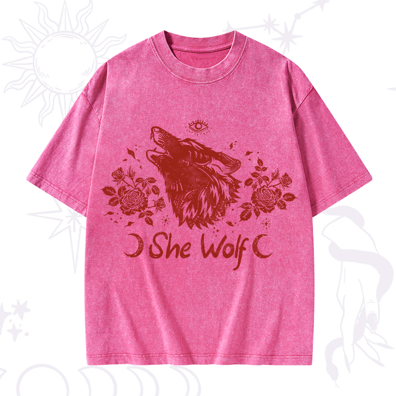 She Wolf Washed T-Shirt