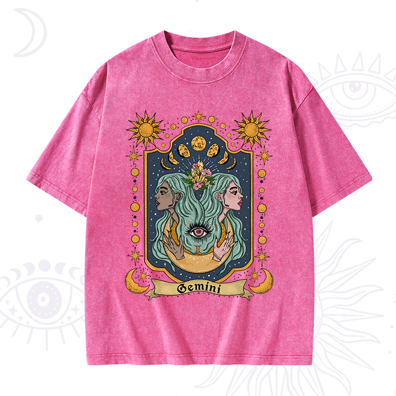 Gemini Zodiac Washed T-Shirt