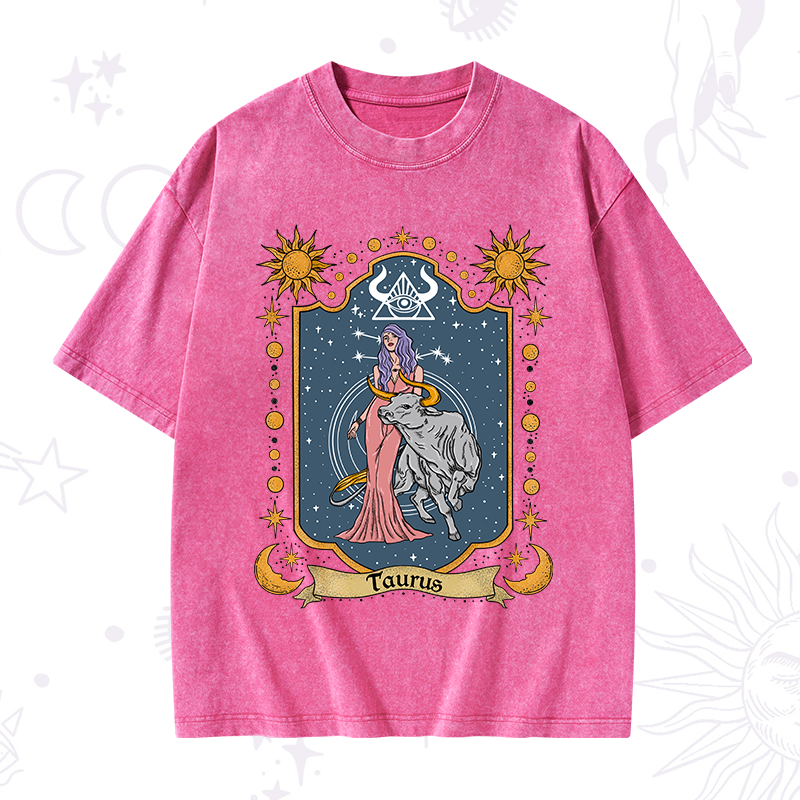 Taurus Zodiac Washed T-Shirt