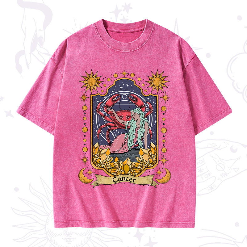 Cancer Zodiac Washed T-Shirt