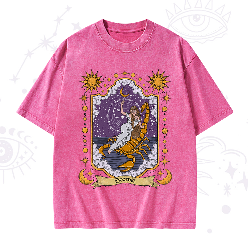 Scorpio Zodiac Washed T-Shirt