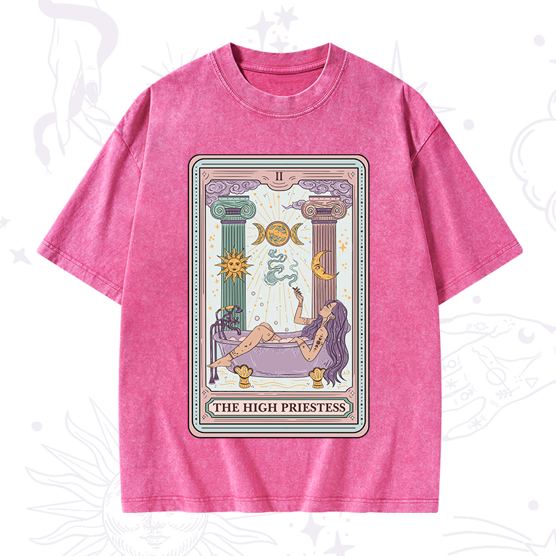 The High Priestess Tarot Washed T-Shirt