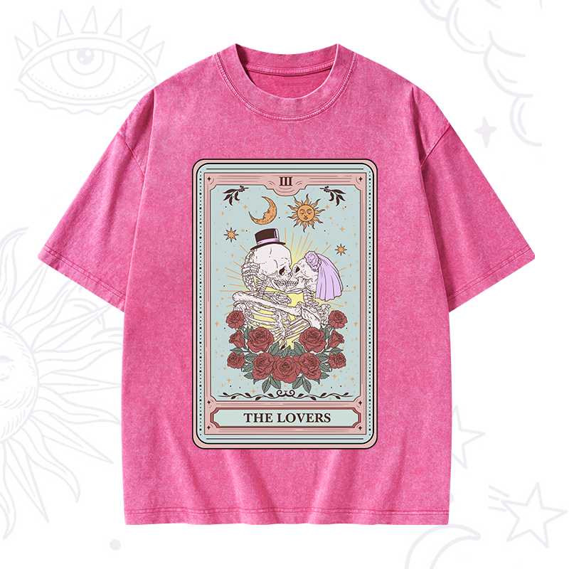 The Lovers Tarot Washed T-Shirt