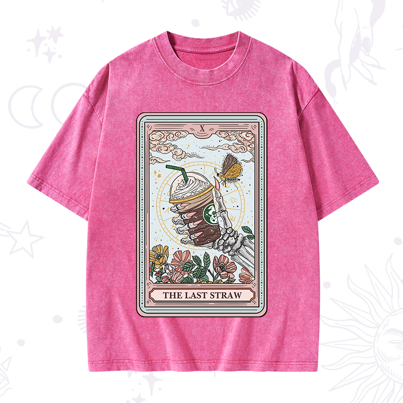 The Last Straw Tarot Washed T-Shirt