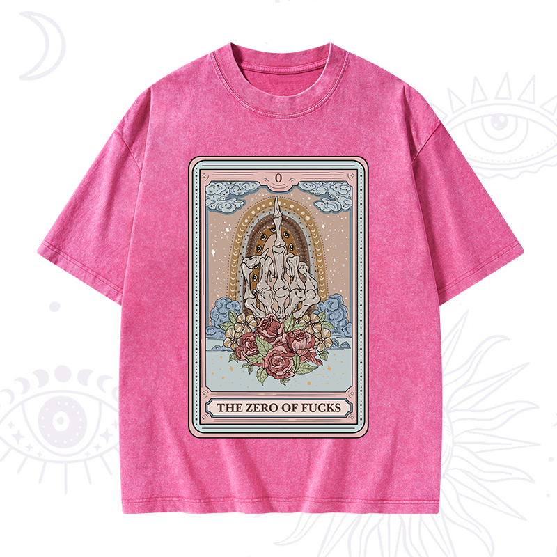 The Zero Of Fucks Tarot Washed T-Shirt