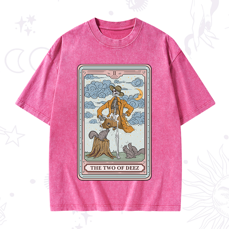 The Two Of Deez Tarot Washed T-Shirt