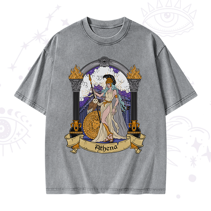 The Wise Goddess Athena Washed T-Shirt