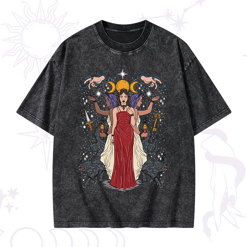 The Triple Goddess Hecate Washed T-Shirt