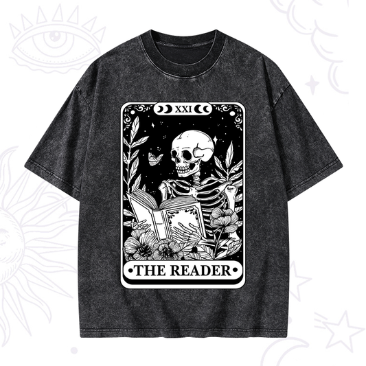 The Reader Tarot Card Washed T-Shirt