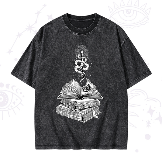 Spellbook And Guardian Serpent Washed T-Shirt