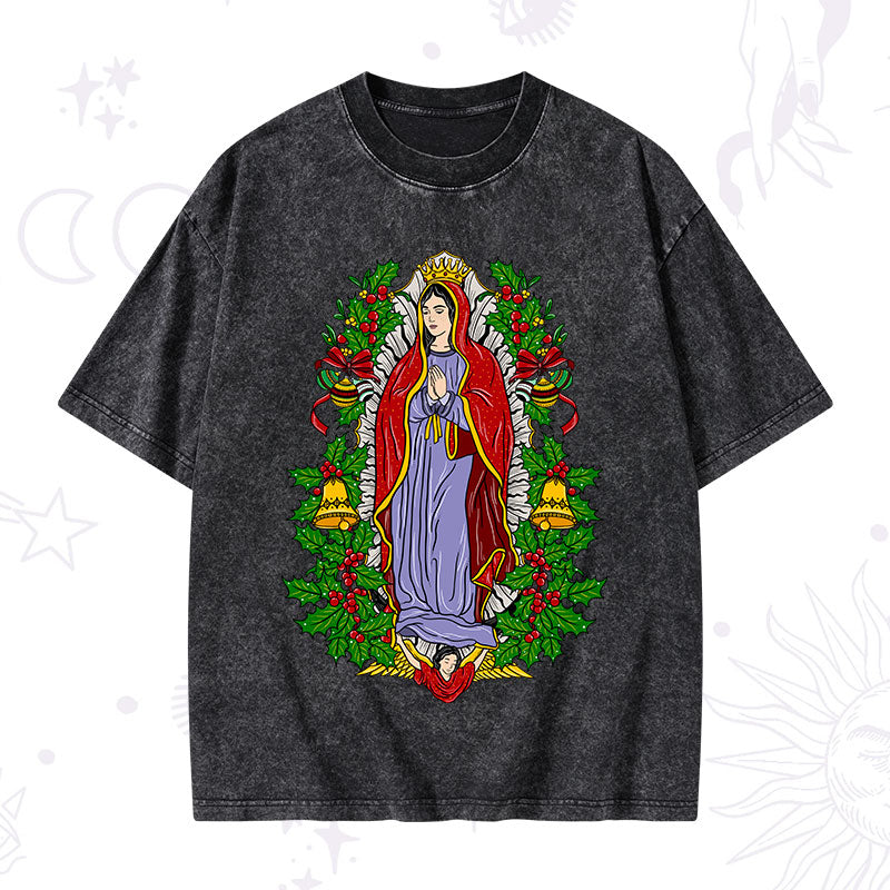 Christmas Mother Mary Washed T-Shirt