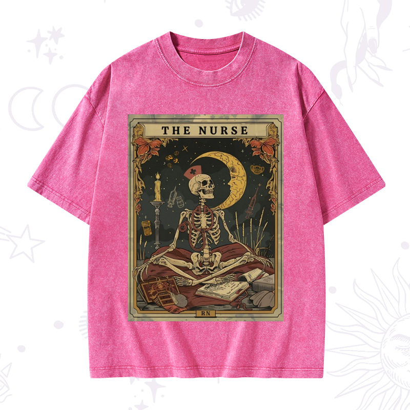 The Nurse Tarot Card Washed T-Shirt