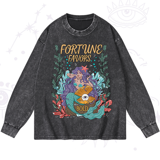 Fortune Favors The Bold Washed Long Sleeve Shirt