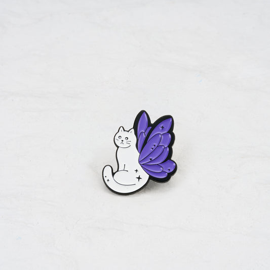 White Cat Pin