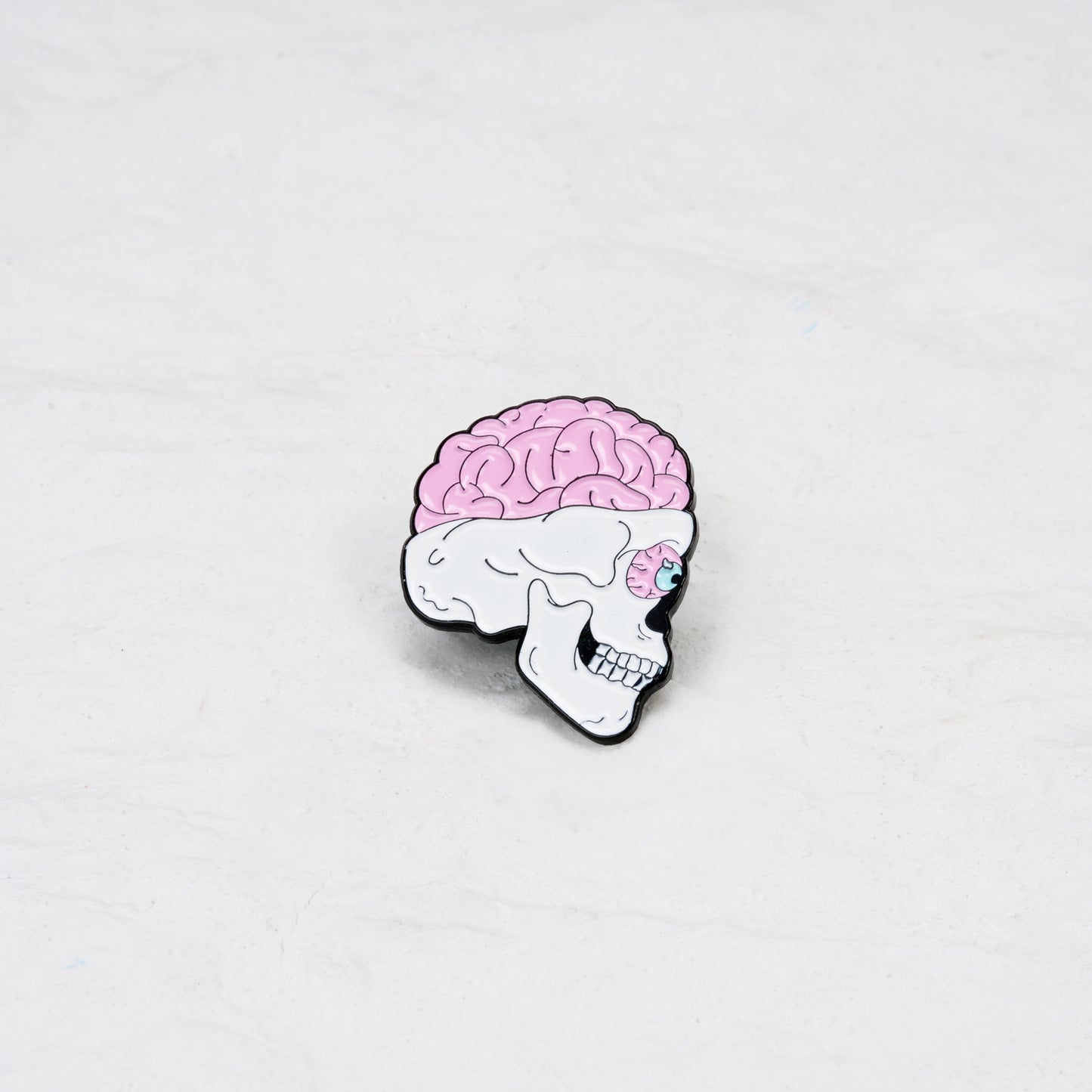 The Pink Skull Brain Eye Pin