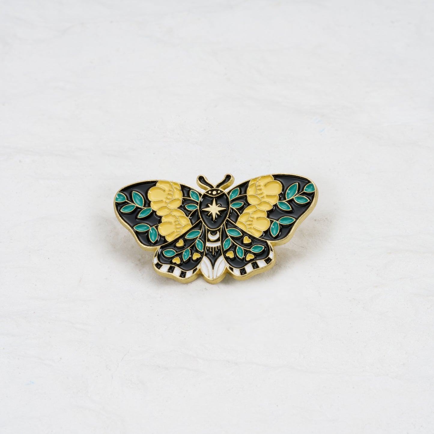 The Butterfly With Yellow Flowers Pin