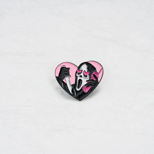 The Ghostface With Pink Heart Pin