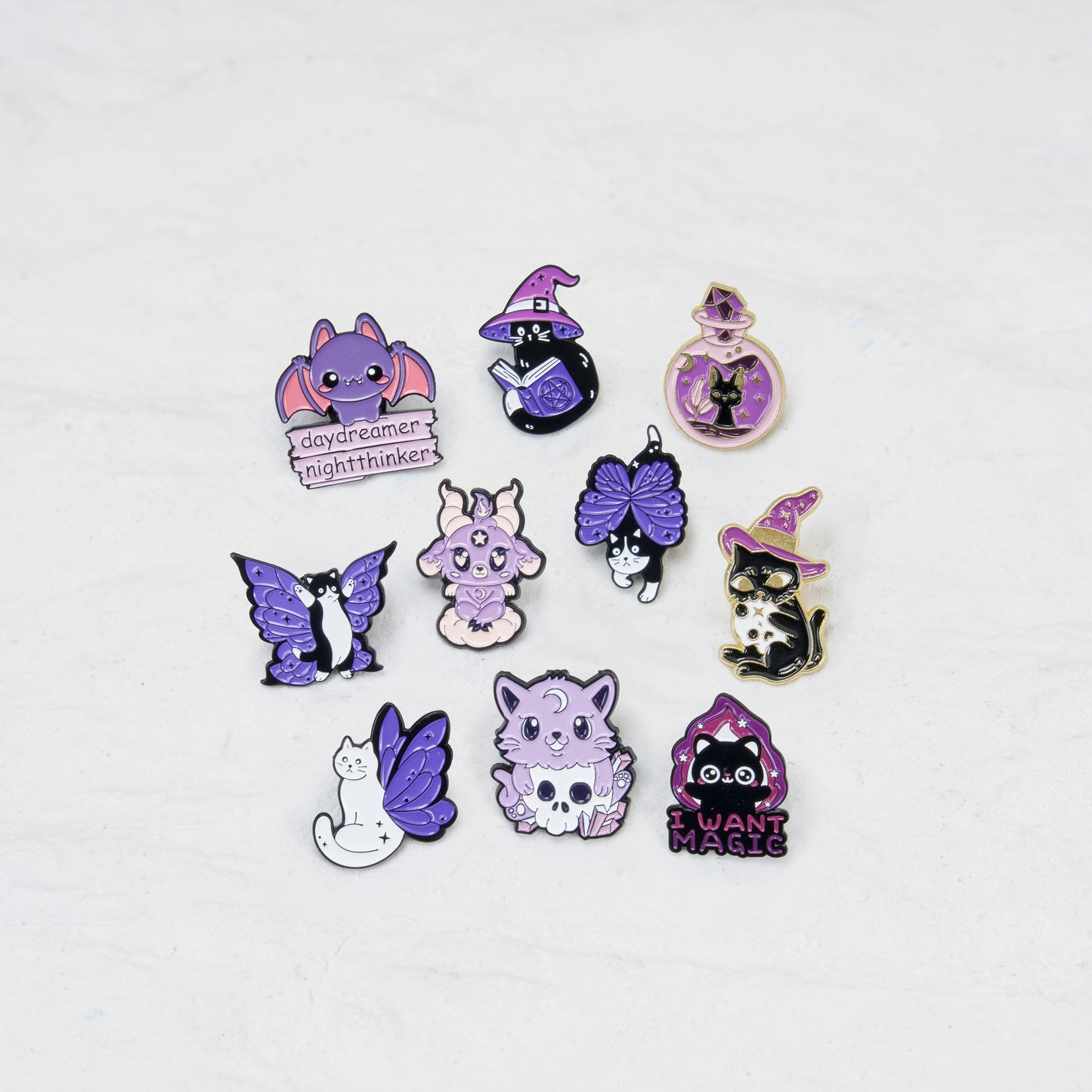 The Magic Cat Witch Pin