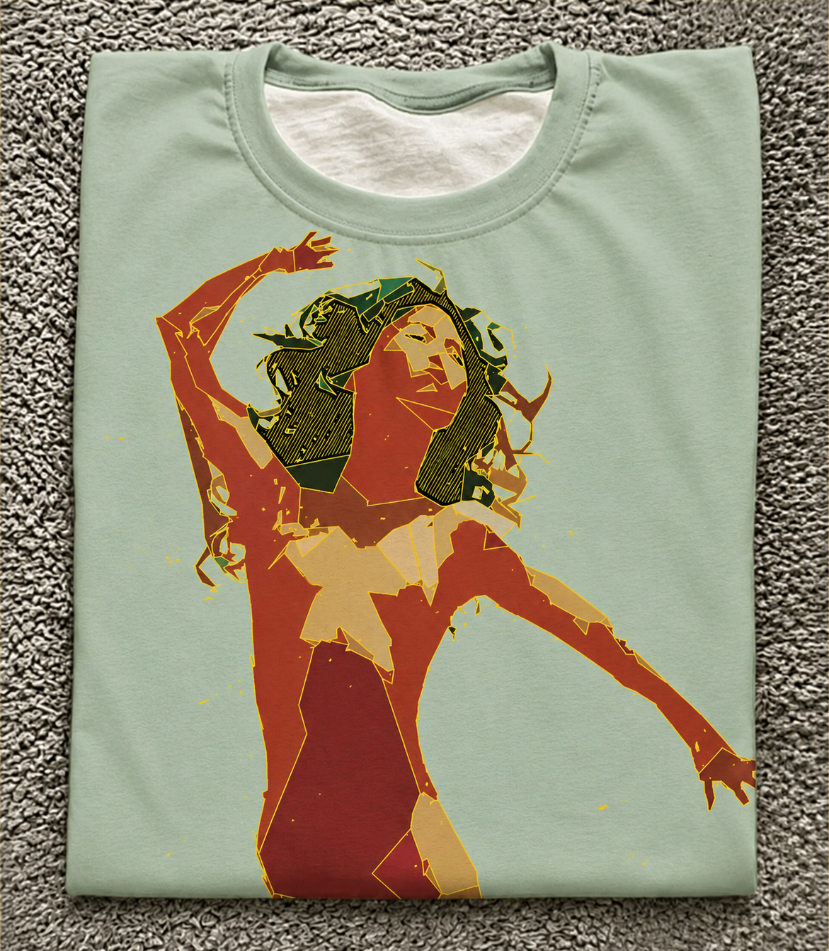 Geometric Dancing Woman Art Graphic Tee